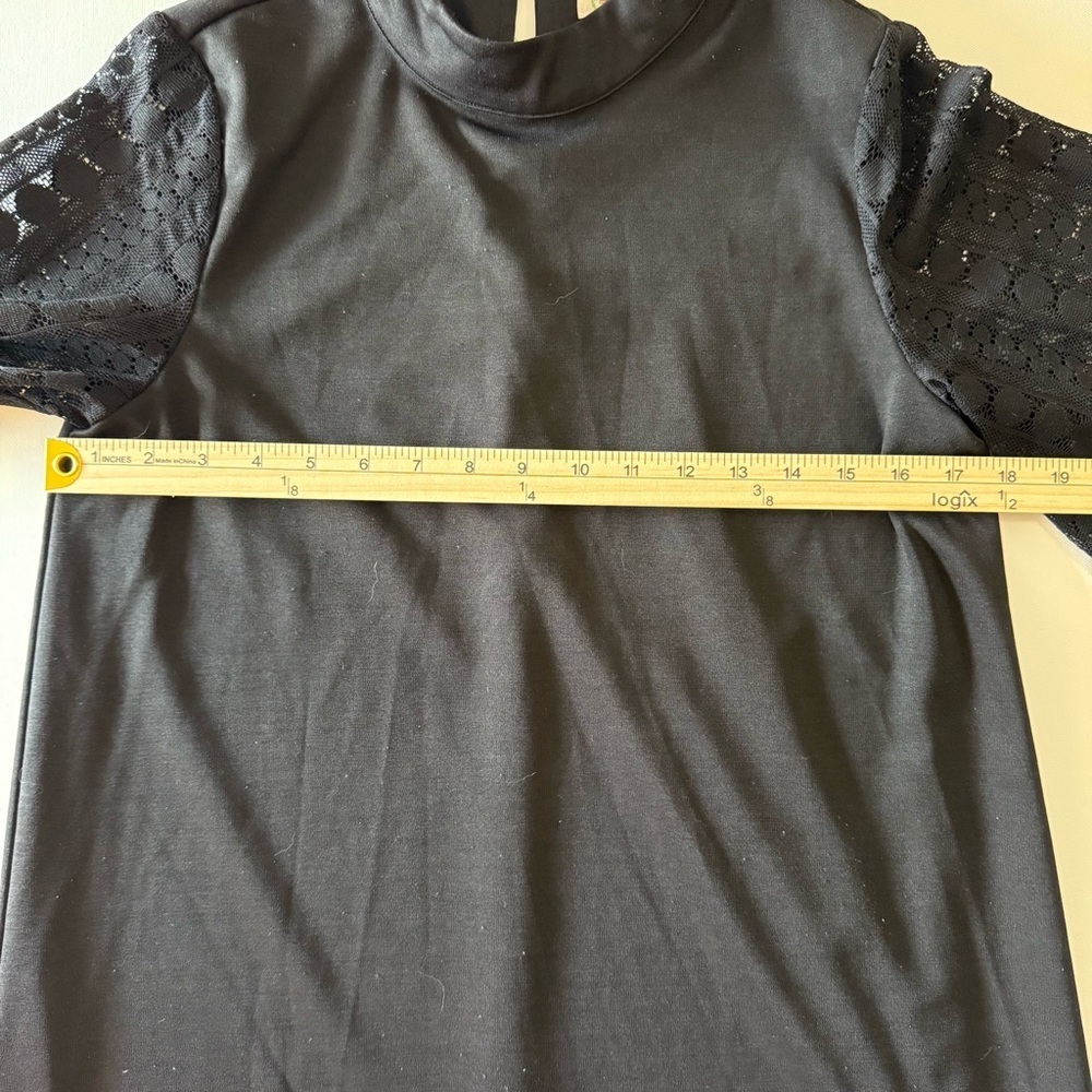 Loveriche Women’s High Neck Mini Dress With Lace Bell Sleeves Size Small 2/$25 - Picture 7 of 11